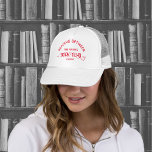 Reading Between The Wines Book Club Red Crest Trucker Hat<br><div class="desc">Reading Between The Wines Book Club,  red custom crest hat. Personalise with the year and location. Perfect for a local book club or as a gift for a book lover. Designed to match our Reading Between The Wines Book Club Collection.</div>