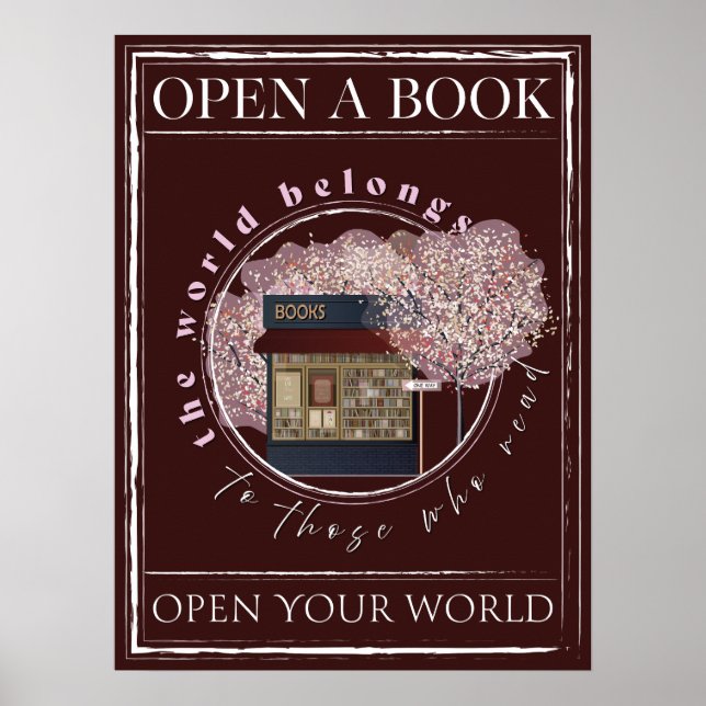 Reading Book, Art for Book Lovers Poster (Front)
