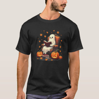 Reading Book Lover Teacher Ghost Book Reade Funny  T-Shirt