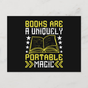 Reading - Books Are Portable Magic Postcard