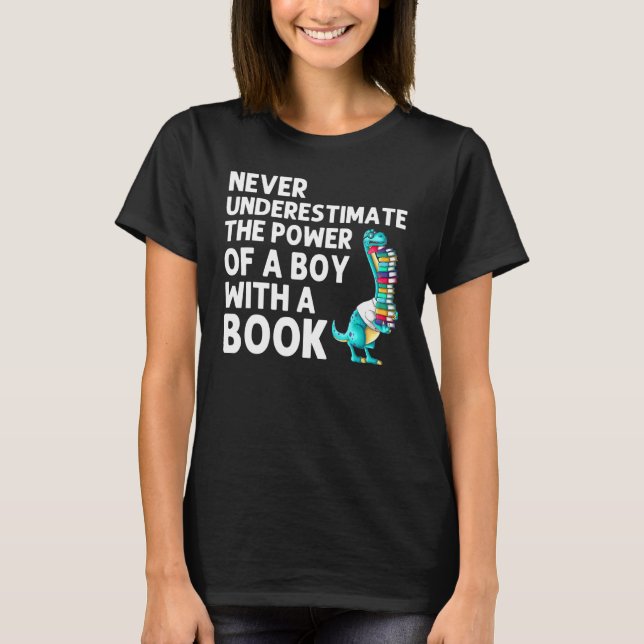 Reading Books For Boys Kids Bookworm Story Reader T-Shirt (Front)