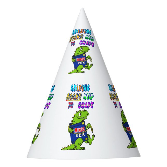Reading Books Help To Shape Minds Party Hat (Front)