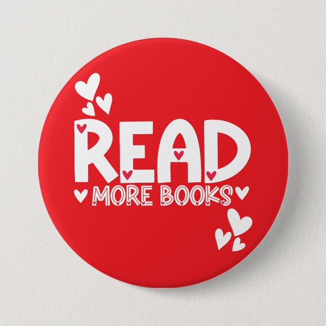Reading Books Love  7.5 Cm Round Badge (Front)