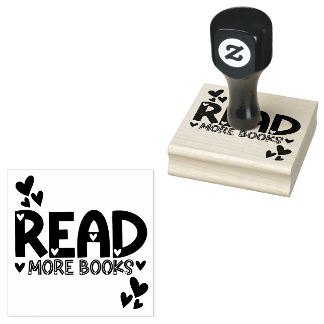 Reading Books Love  Rubber Stamp (Stamped)