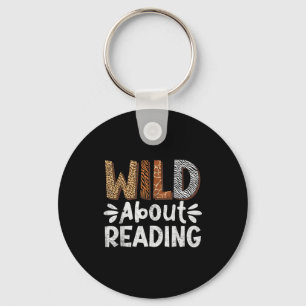 Reading books reader librarian wild animals leopar key ring