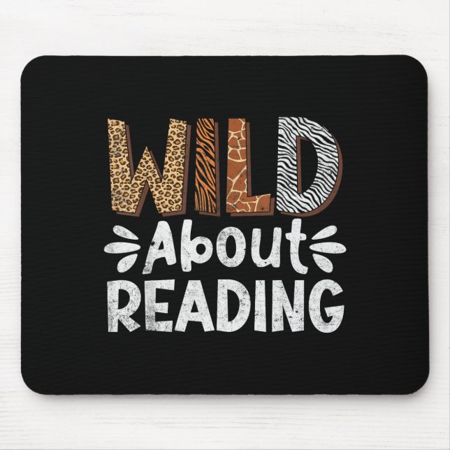 Reading books reader librarian wild animals leopar mouse pad (Front)