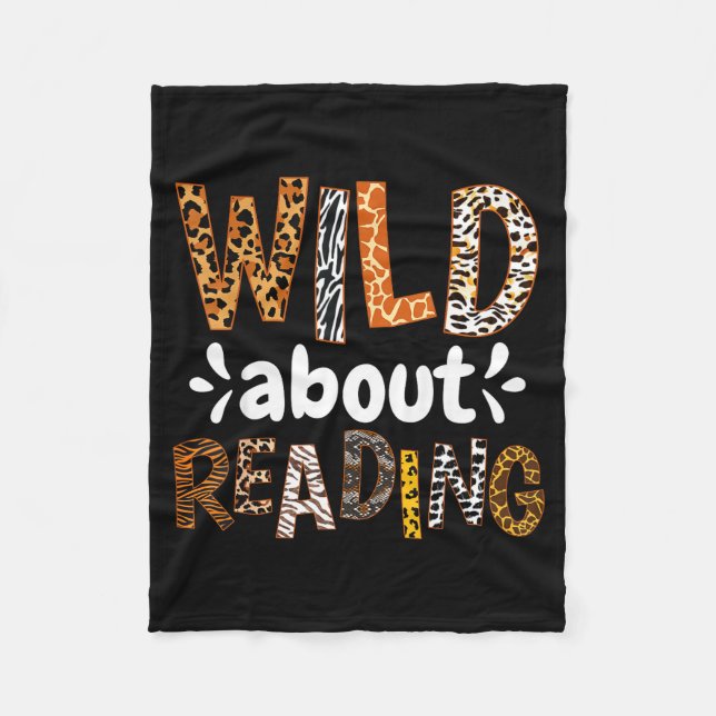Reading books reader librarian wild animals lover fleece blanket (Front)