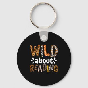 Reading books reader librarian wild animals lover key ring