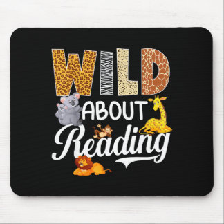 Reading books reader librarian wild animals lover mouse pad