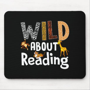 Reading books reader librarian wild animals lover mouse pad