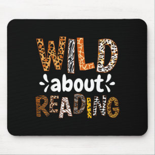 Reading books reader librarian wild animals lover mouse pad