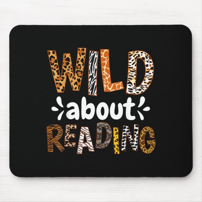 Reading books reader librarian wild animals lover mouse pad (Front)