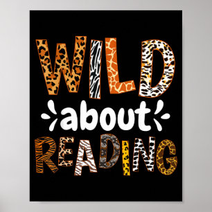 Reading books reader librarian wild animals lover poster