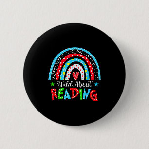 Reading books reader lover librarian teacher kids 6 cm round badge