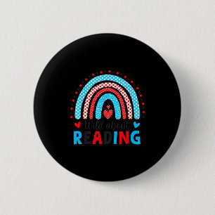 Reading books reader lover librarian teacher kids 6 cm round badge