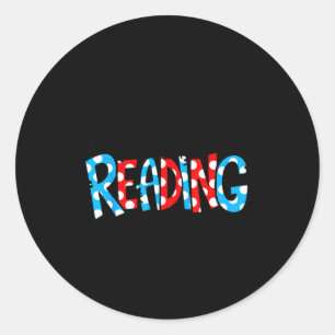 Reading books reader lover librarian teacher kids classic round sticker