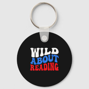 Reading books reader lover librarian teacher kids key ring