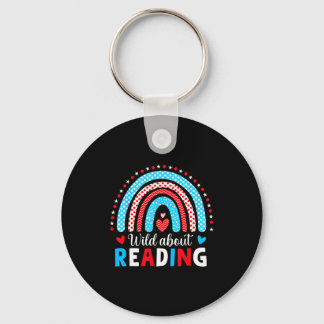 Reading books reader lover librarian teacher kids key ring