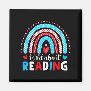 Reading books reader lover librarian teacher kids magnet