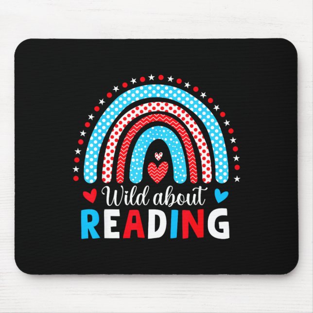 Reading books reader lover librarian teacher kids mouse pad (Front)