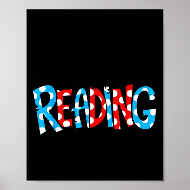 Reading books reader lover librarian teacher kids poster (Front)