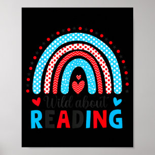 Reading books reader lover librarian teacher kids poster