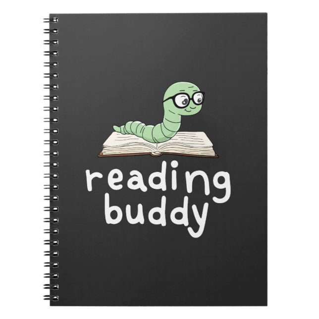 Reading Buddy Cute Bookworm with Book (Front)