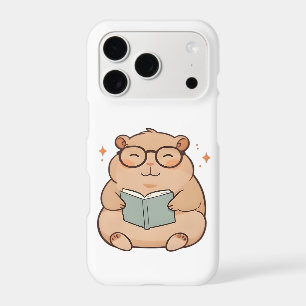 Reading Capybara with Glasses Kawaii Design