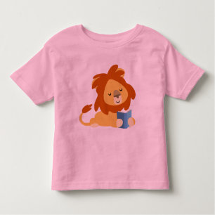 Reading Cartoon Lion children T-shirt