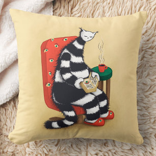 Reading Cat Book Lover Cushion