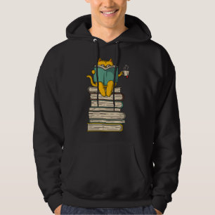 Reading Cat - Funny Book & Tea Lover Hoodie