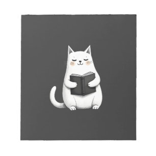 Reading Cat Funny Cat Book Lover Notepad