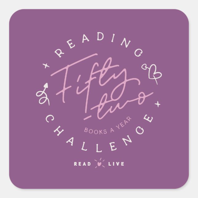 Reading Challenge 52 Square Sticker (Front)