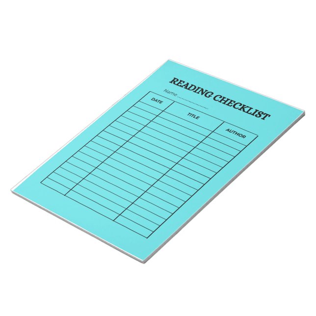 Reading Checklist Tracker Notepad (Angled)