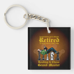 Reading & Chess Grand Master Acrylic Keychain