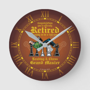 Reading & Chess Grand Master Round Clock
