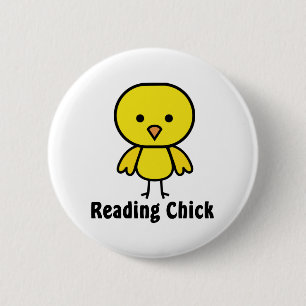 Reading Chick 6 Cm Round Badge