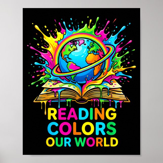 Reading colours our world space astronaut  poster (Front)