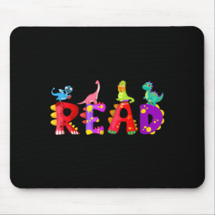Reading dinosaur funny t rex dino book lover  mouse pad