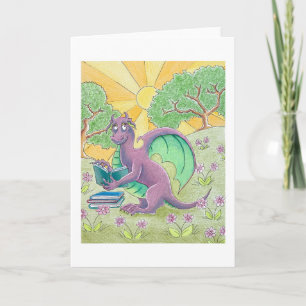 Reading Dragon greeting card