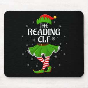 Reading Elf Christmas Family Girls Women Elf Squad Mouse Pad