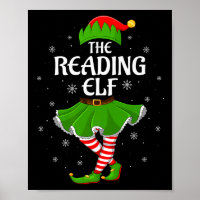Reading Elf Christmas Family Girls Women Elf Squad