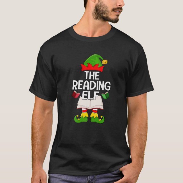 Reading Elf Xmas Family Matching Elf Squad Christm T-Shirt (Front)