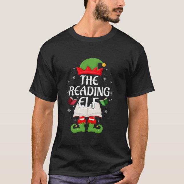 Reading Elf Xmas Matching Family Elf Squad Christm T-Shirt (Front)