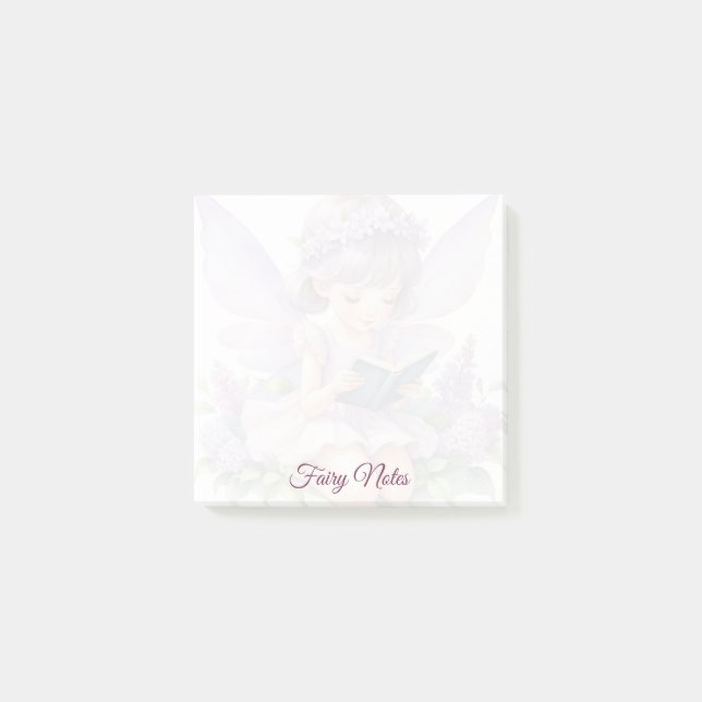 Reading Fairy Pastel Personalised Post-it Notes (Front)