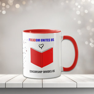 Reading Freedom Unites Us Two-Tone Coffee Mug