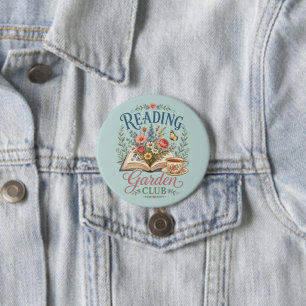 Reading Garden Club Cottagecore Floral 7.5 Cm Round Badge