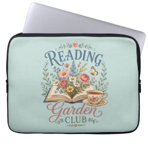 Reading Garden Club Cottagecore Floral Laptop Sleeve