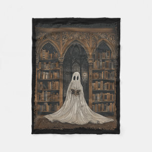 Reading Ghost Library Halloween Librarian Book Lov Fleece Blanket