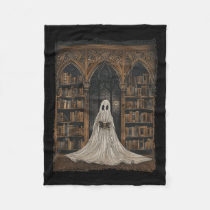 Reading Ghost Library Halloween Librarian Book Lov Fleece Blanket